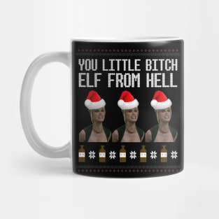 AbFab Ugly Christmas Sweater Design—You Little Bitch Elf From Hell Mug